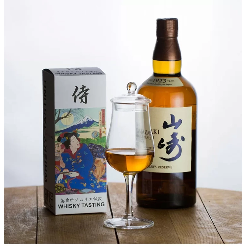 日式無鉛水晶 藝妓-侍 威士忌聞香杯附蓋品酒杯