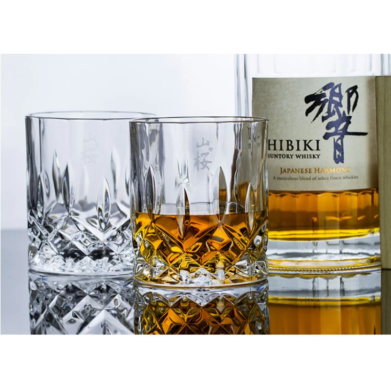 日式手工 無鉛水晶 江戶硝子山櫻款威士忌杯(原裝木盒)：圖片 2