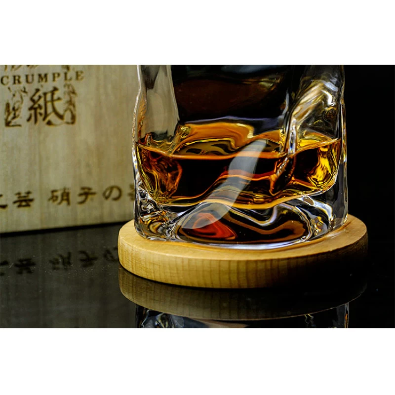 日式手工 無鉛水晶"皺紙"設計師威士忌杯(原裝木盒)：圖片 4