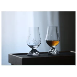 日式手工 無鉛水晶  櫻花切子山櫻花紋杯 （雙入木盒組/單入原裝木盒）