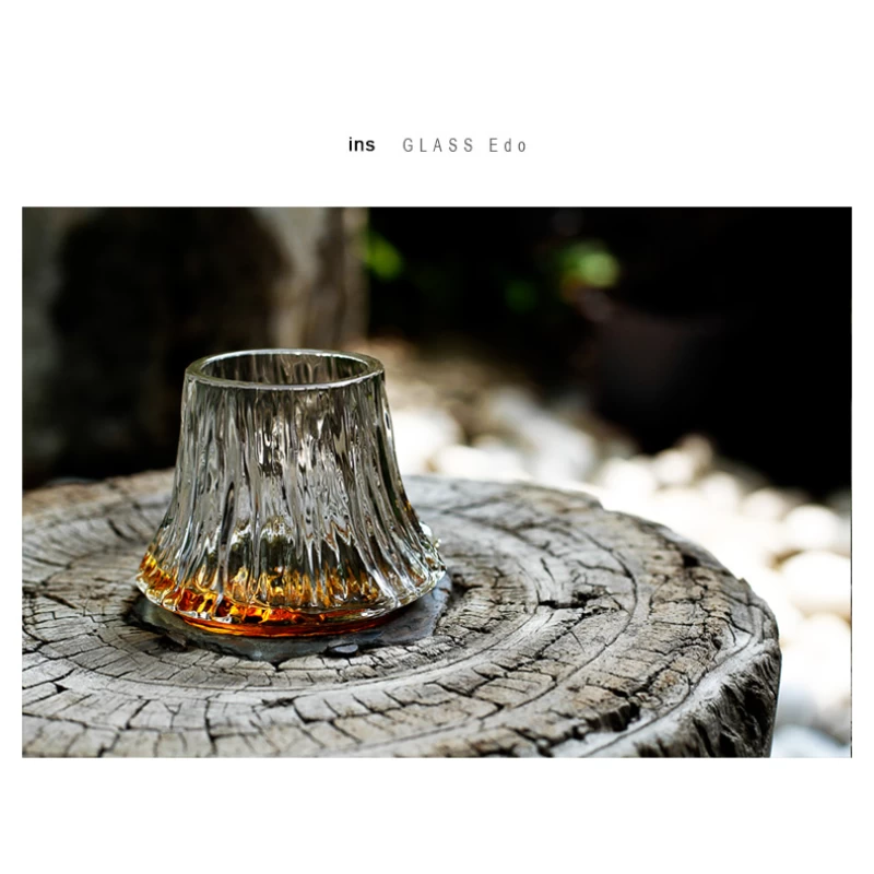 日式手工 江戶烈焰富士山杯 平底款(原裝木盒)