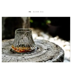 日式手工 江戶烈焰富士山杯 平底款(原裝木盒)