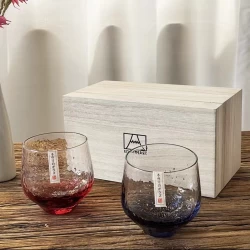 日式八千代窯金箔水晶星辰玻璃杯(單入/雙入組)