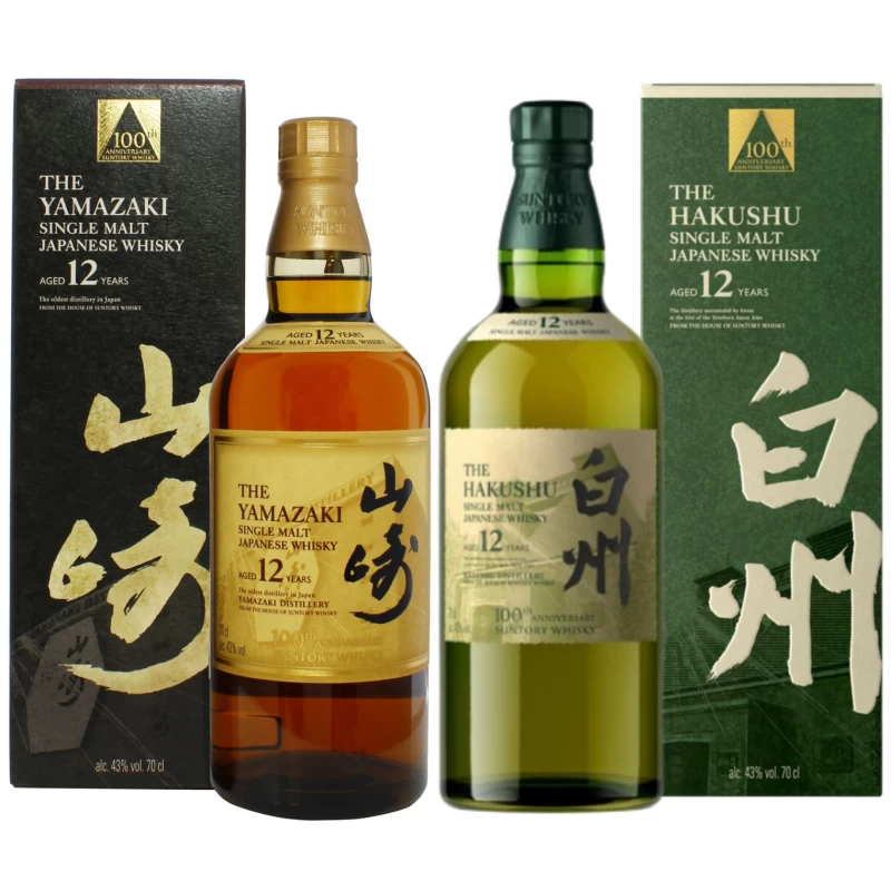 山崎12年 100周年&白州12年 百周年紀念套組 (公司貨)