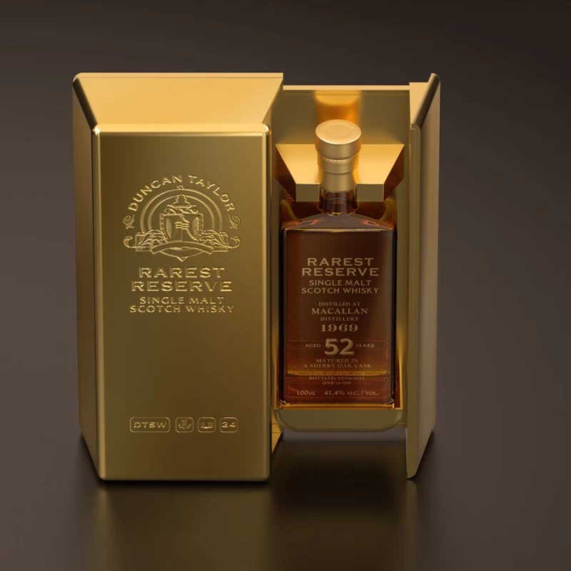 鄧肯泰勒Rarest Reserve 麥卡倫 52年1969單桶原酒 (黃金造型禮盒裝100ML)：圖片 2