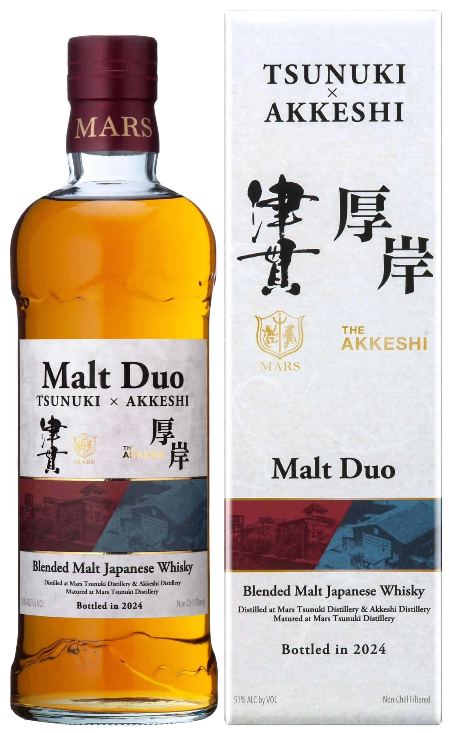津貫 厚岸台灣限定典藏⽊盒組 全台限量200組(700ml*2) MARS WHISKY Malt Duo TSUNUKI × AKKESHI Special Box:圖片 3