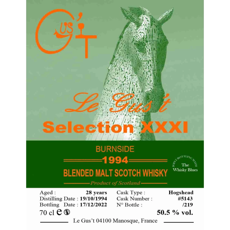 Le Gus’t Burnside Blended Malt 1994 28yo Hogshead 50.5% Le Gust Burnside Blended Malt：圖片 2