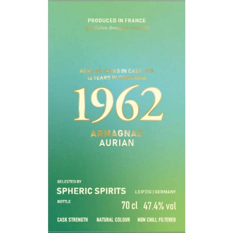 Spheric Spirits Argmanac Maison Aurian 1962 61yo 47.4%：圖片 2