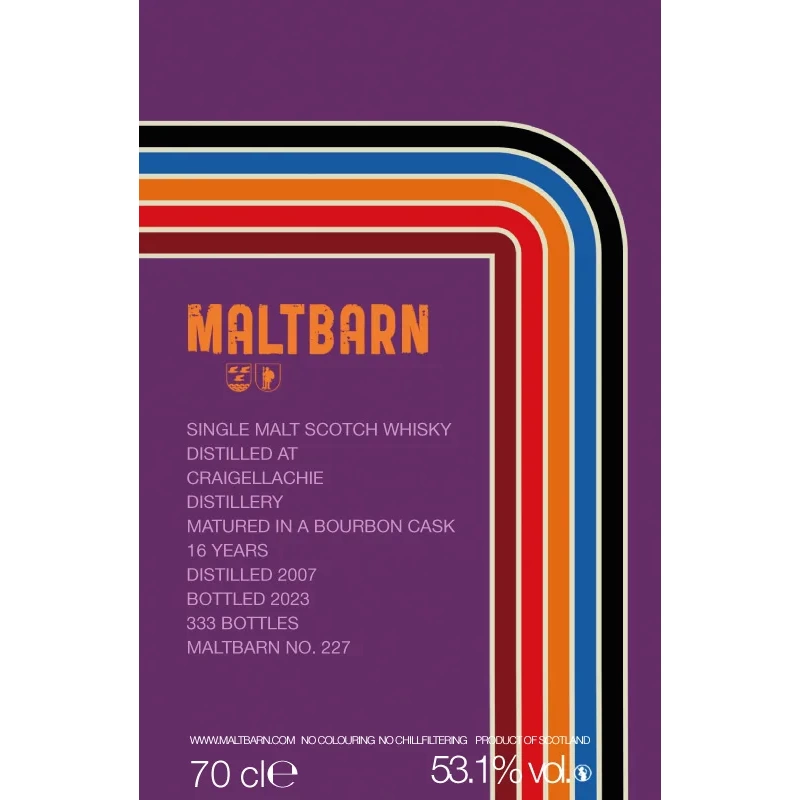 Maltbarn Craigellachie 2007 16yo Bourbon Cask 53.1%：圖片 2