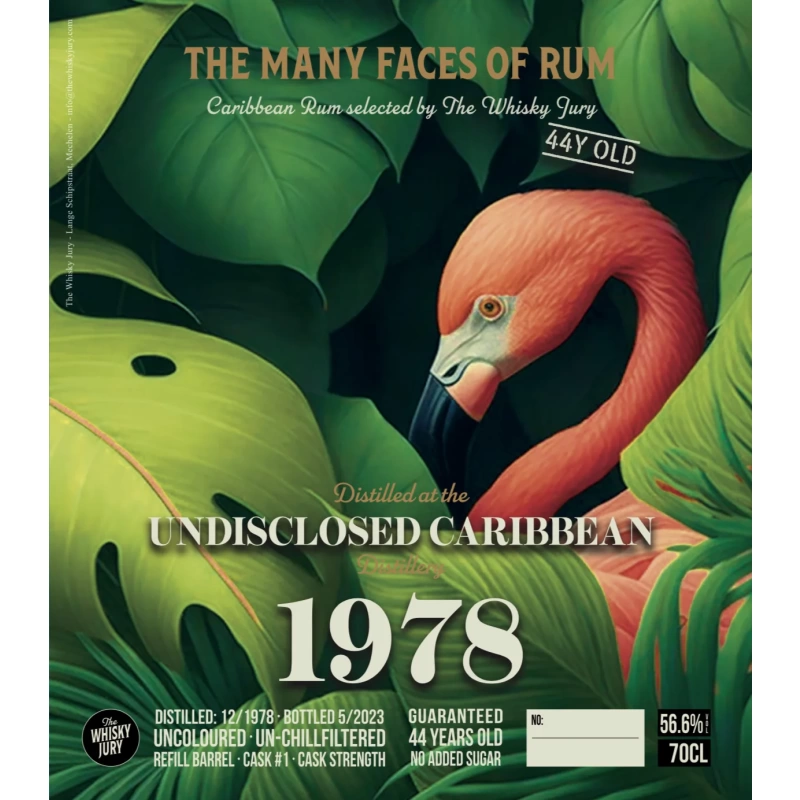 The Whisky Jury 74th Release The Many Faces of Rum Undisclosed Caribbean 1978 56.6%：圖片 2