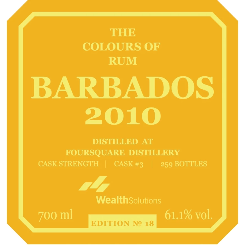 The Colours of Rum Barbados edition No. 18 Foursquare 11yo 2010 61.1%(蘭姆酒)：圖片 2