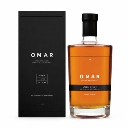 OMAR台灣釀酒120週年紀念原桶強度威士忌酒瓶與黑色外盒