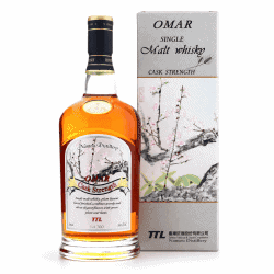 OMAR梅子桶原桶強度舊版威士忌酒瓶與梅花外盒