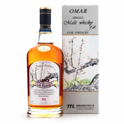 OMAR梅子桶原桶強度舊版威士忌酒瓶與梅花外盒