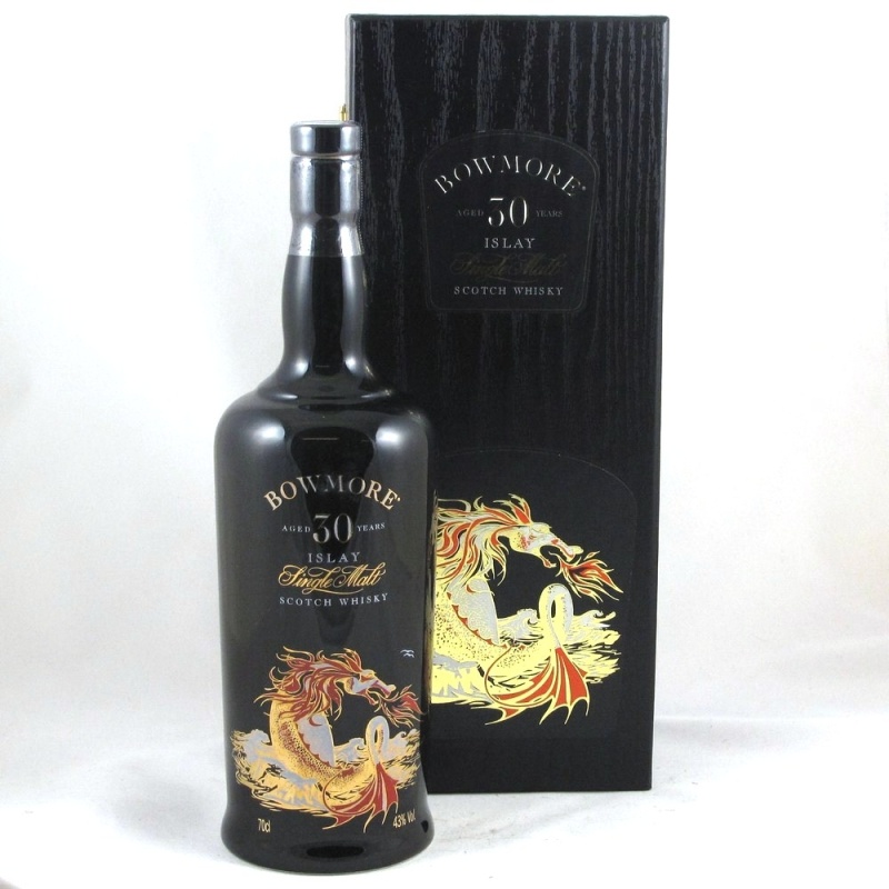 波摩30年 海龍王第一版 黑瓷瓶BOWMORE Ceramic 30 years Sea Dragon