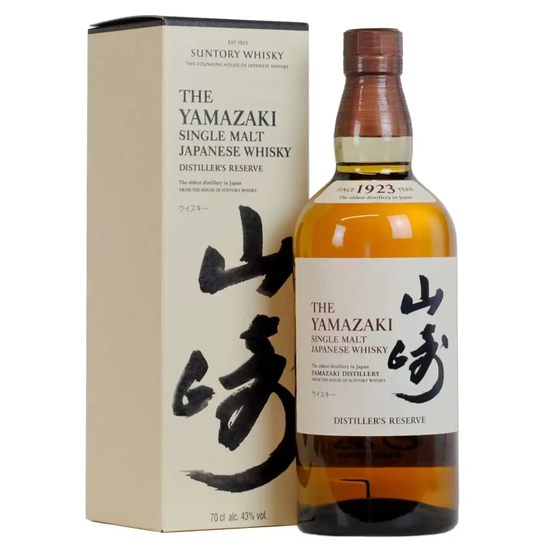 山崎無年份單一麥芽威士忌700ml酒瓶與白色原盒