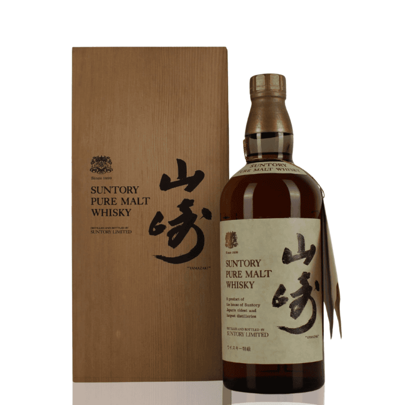 山崎12年 首版1984雙獅無框版 珍藏木盒(無年份標記) Yamazaki Pure Malt First Release 1984 Bottling Wooden Box (760ml)