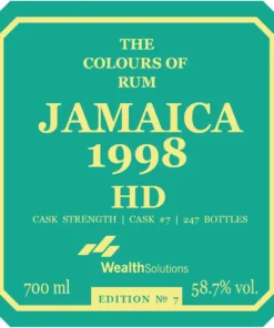 Alternative view of The Colours of Rum Jamaica edition No. 7 HD 23yo 1998 58.7%(蘭姆酒)
