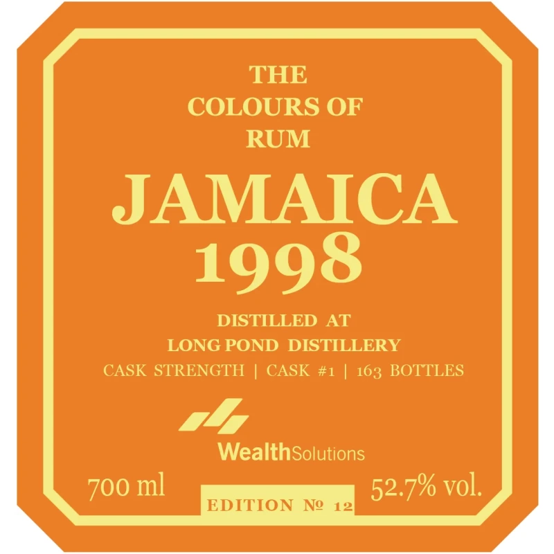 The Colours of Rum Jamaica edition No. 12 Long Pond 23yo 1998 52.7%(蘭姆酒)：圖片 2