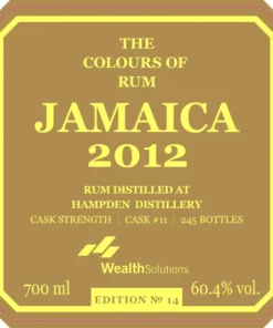 Alternative view of The Colours of Rum Jamaica No.14 Hampden 2012 11yo 60.4%(蘭姆酒)