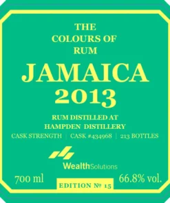 Alternative view of The Colours of Rum Jamaica Edition No.15 Hampden 2013 10yo American Oak 66.8%(蘭姆酒)