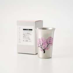 銅鍍錫 變色酒杯/ 櫻花