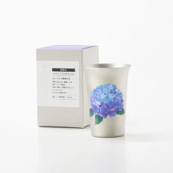 銅鍍錫 變色酒杯/ 繡球花