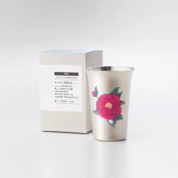 銅鍍錫 變色酒杯/山茶花