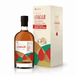 OMAR金香白蘭地桶原桶強度酒瓶與外盒