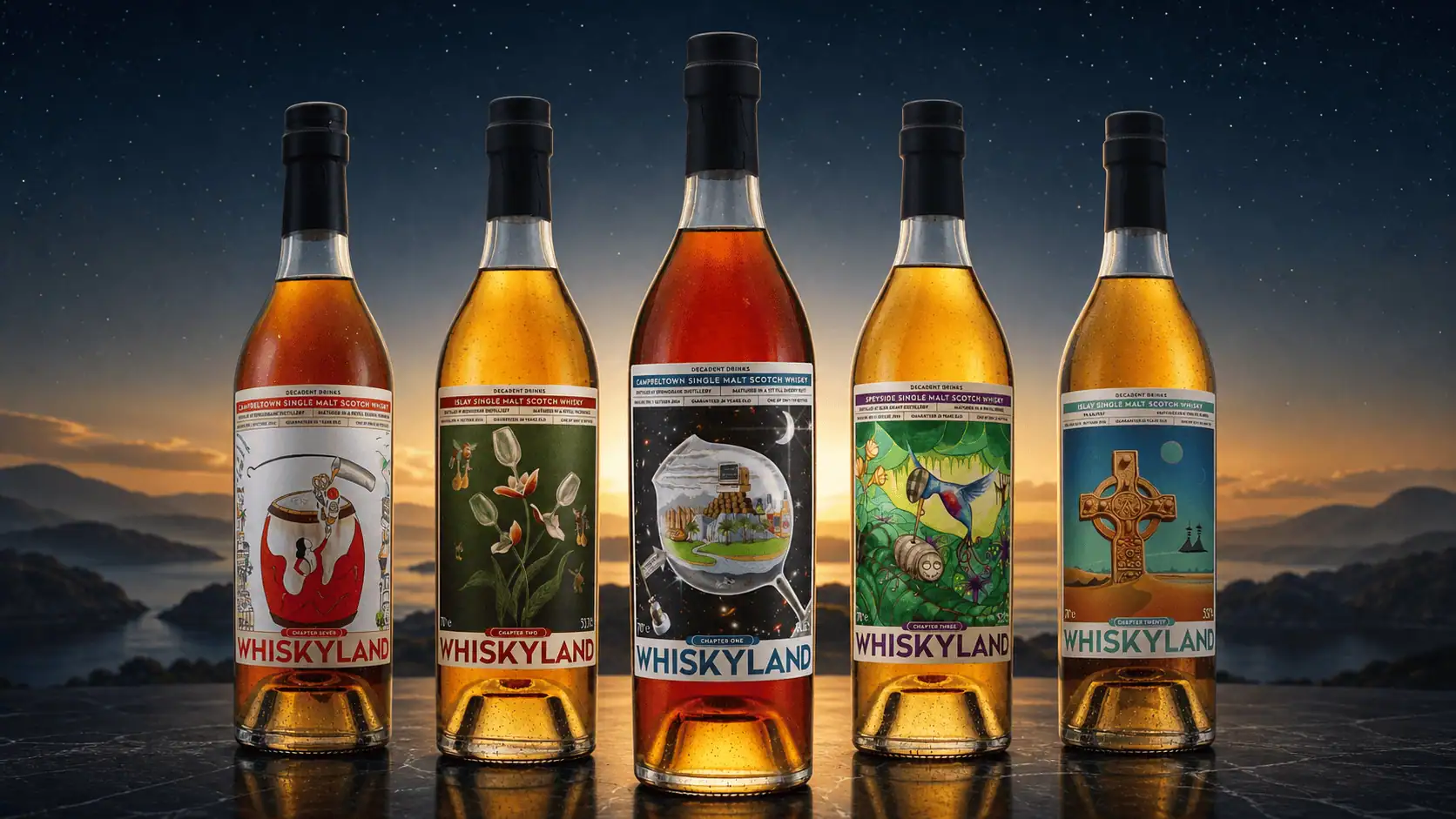 Whiskyland 五個章節威士忌主視覺
