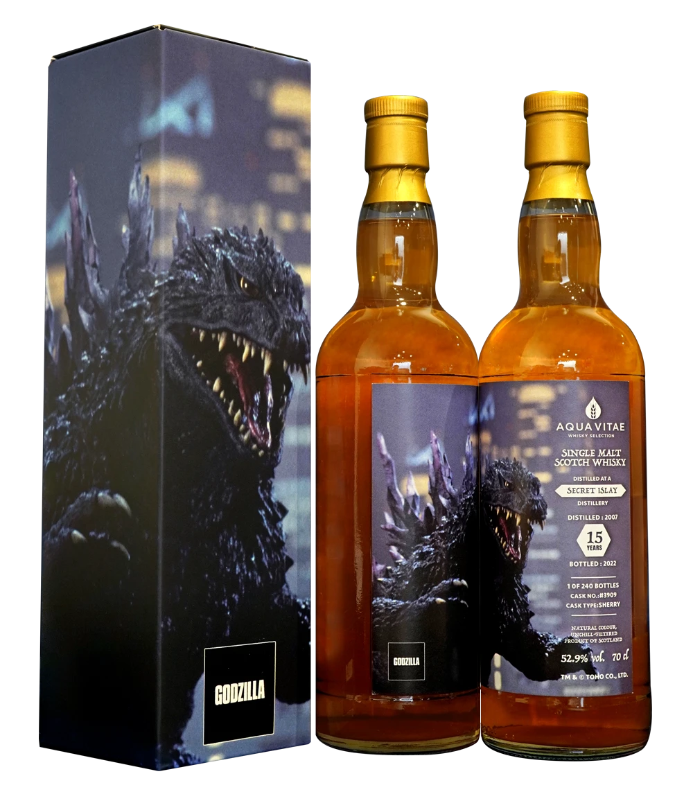 Secret Islay 2007 Aqua Vitae 哥吉拉2000 15年威士忌與外盒