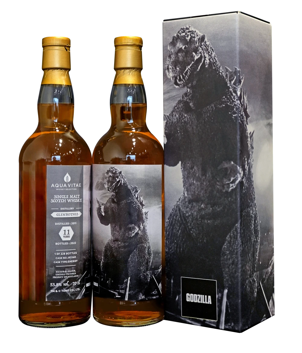 Glenrothes 2011 Aqua Vitae 哥吉拉1954 11年威士忌與外盒