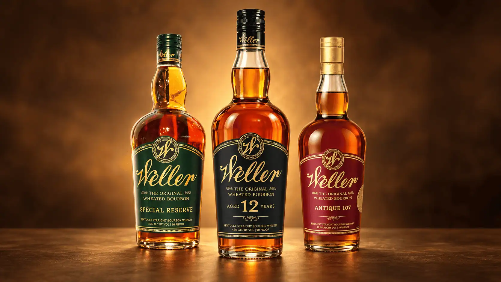 Weller Special Reserve、Weller 12 年與 Antique 107 小麥波本威士忌