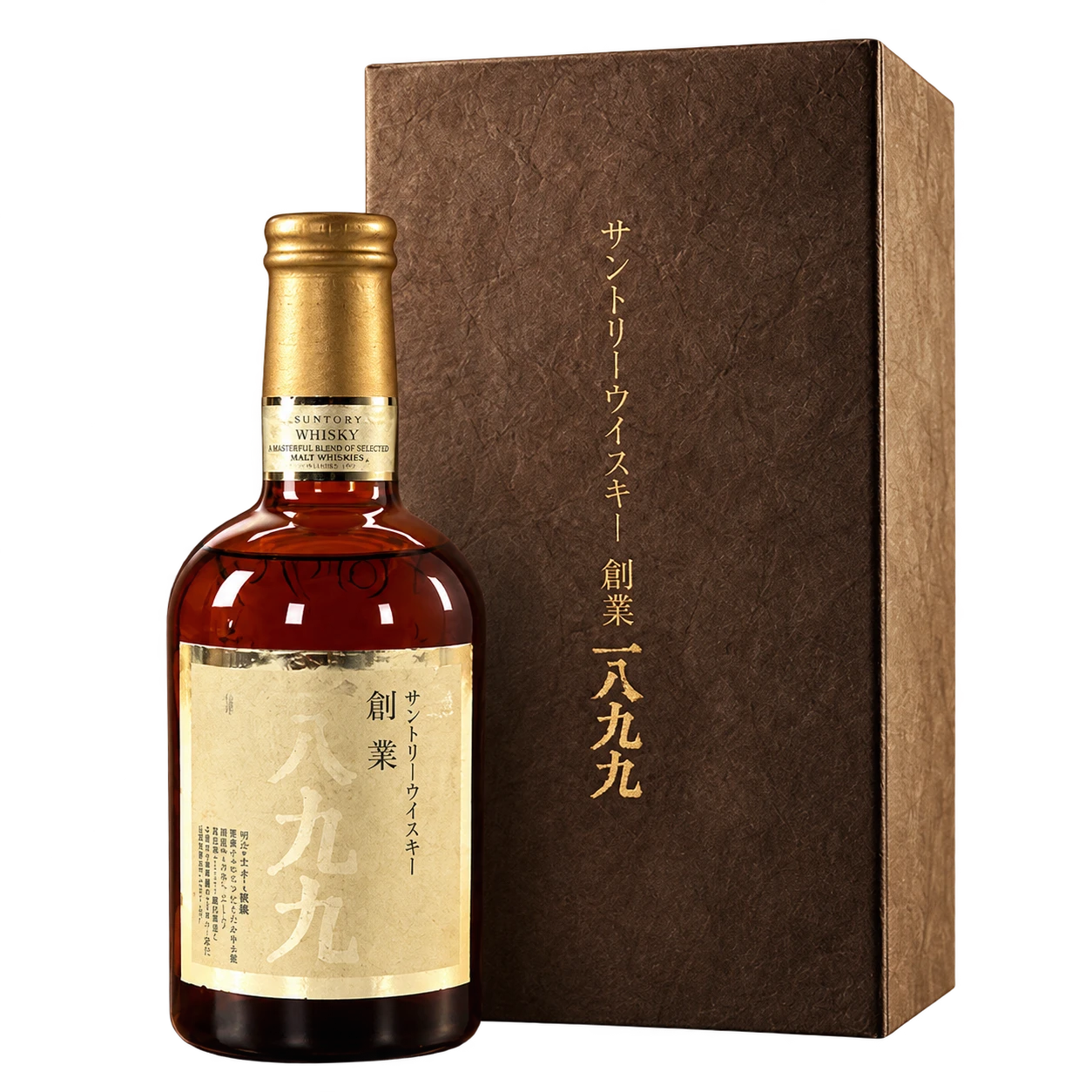 三得利 創業一八九九 1983年60週年紀念威士忌 瓶身與原盒去背圖